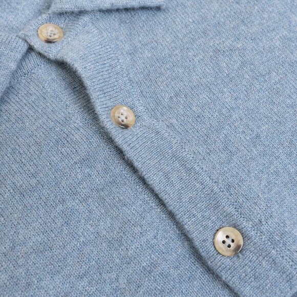 Luca Faloni Cashmere Polo Sweater French Blue XL Made in Italy - Picture 6 of 14